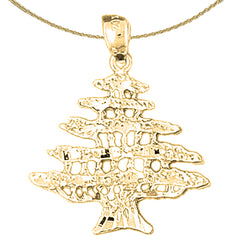 10K, 14K or 18K Gold Cedar Tree Pendant
