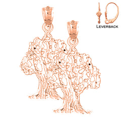 14K or 18K Gold Cedar Tree Earrings