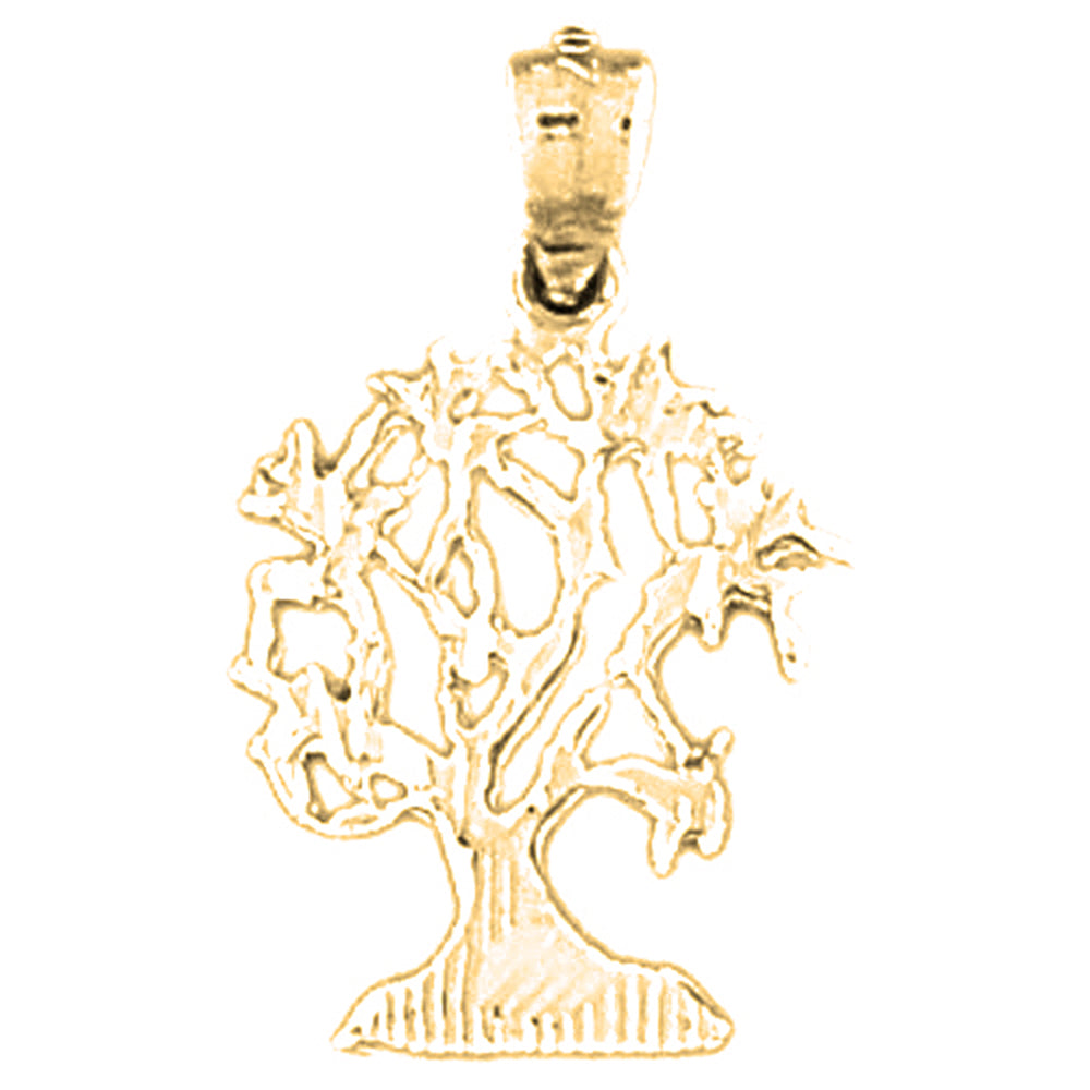 14K or 18K Gold Cedar Tree Pendant