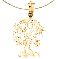 14K or 18K Gold Cedar Tree Pendant