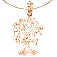14K or 18K Gold Cedar Tree Pendant