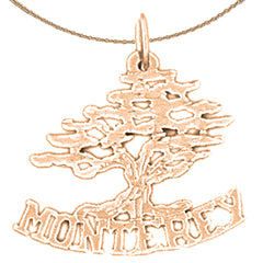 14K or 18K Gold Monterey Cedar Tree Pendant