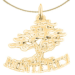 14K or 18K Gold Monterey Cedar Tree Pendant