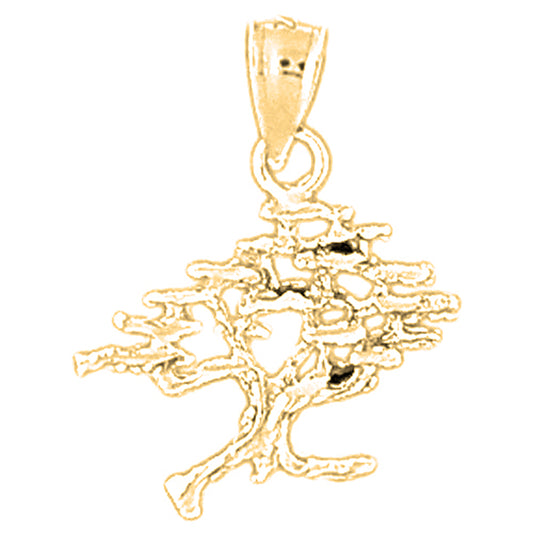 14K or 18K Gold Cedar Tree Pendant