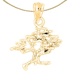 14K or 18K Gold Cedar Tree Pendant