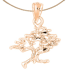 14K or 18K Gold Cedar Tree Pendant