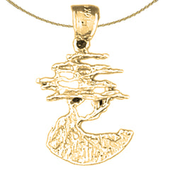 14K or 18K Gold Cedar Tree Pendant