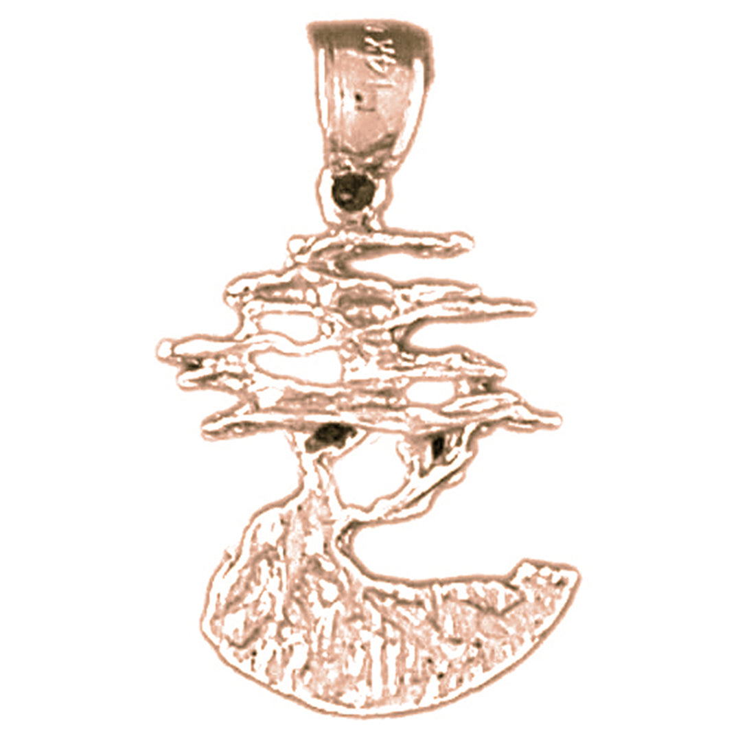 14K or 18K Gold Cedar Tree Pendant