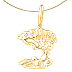 14K or 18K Gold Cedar Tree Pendant