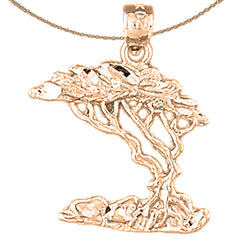 14K or 18K Gold Cedar Tree Pendant