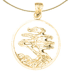 10K, 14K or 18K Gold Cedar Tree Pendant