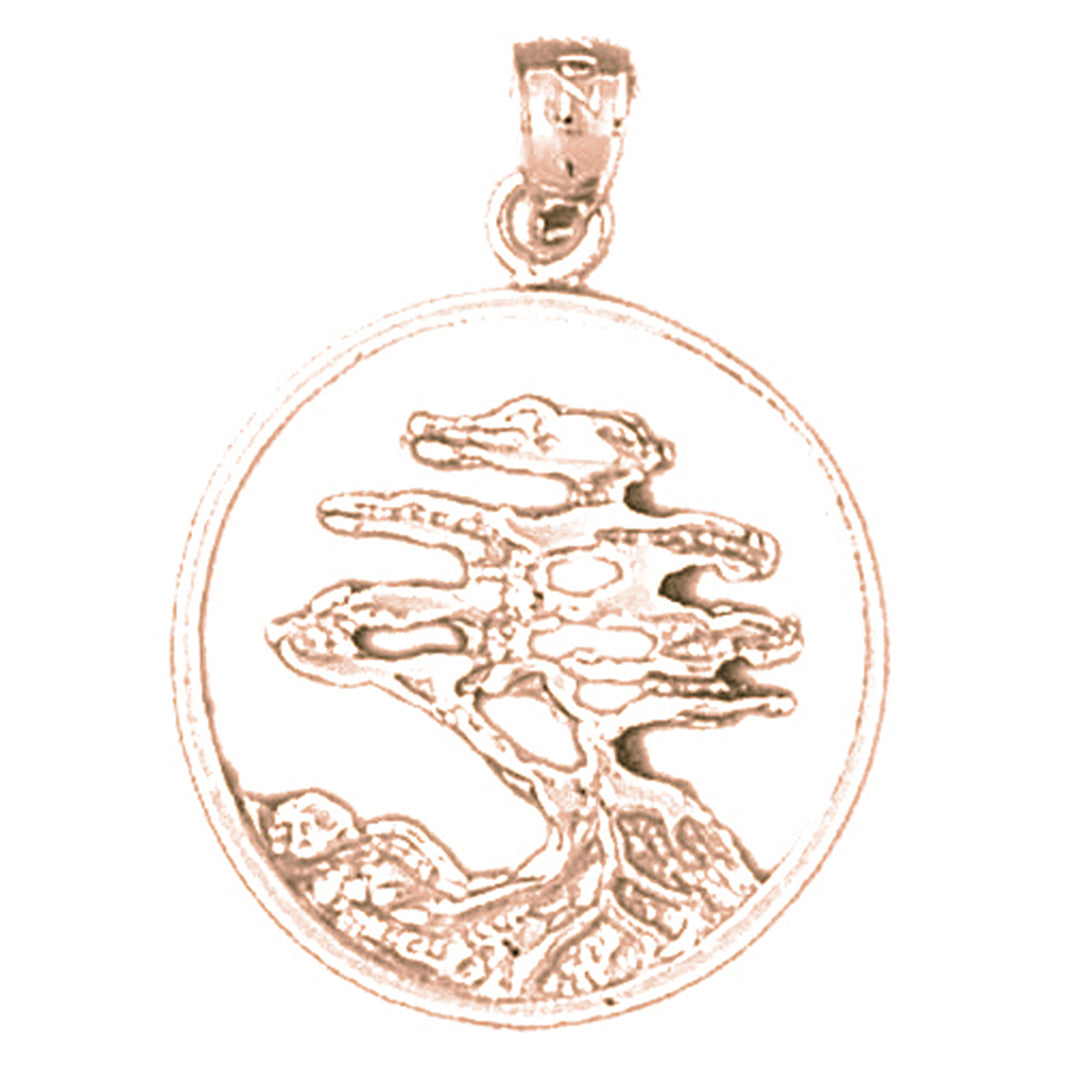10K, 14K or 18K Gold Cedar Tree Pendant