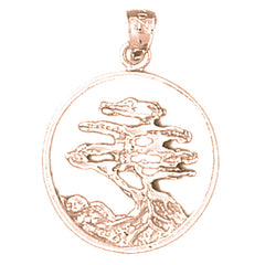 10K, 14K or 18K Gold Cedar Tree Pendant