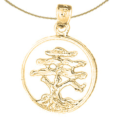 10K, 14K or 18K Gold Cedar Tree Pendant