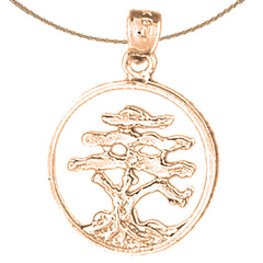 10K, 14K or 18K Gold Cedar Tree Pendant