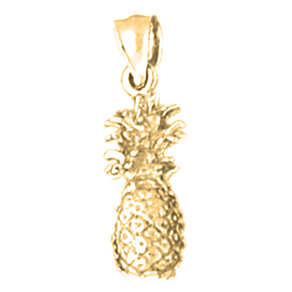 10K, 14K or 18K Gold 3D Pineapple Pendant