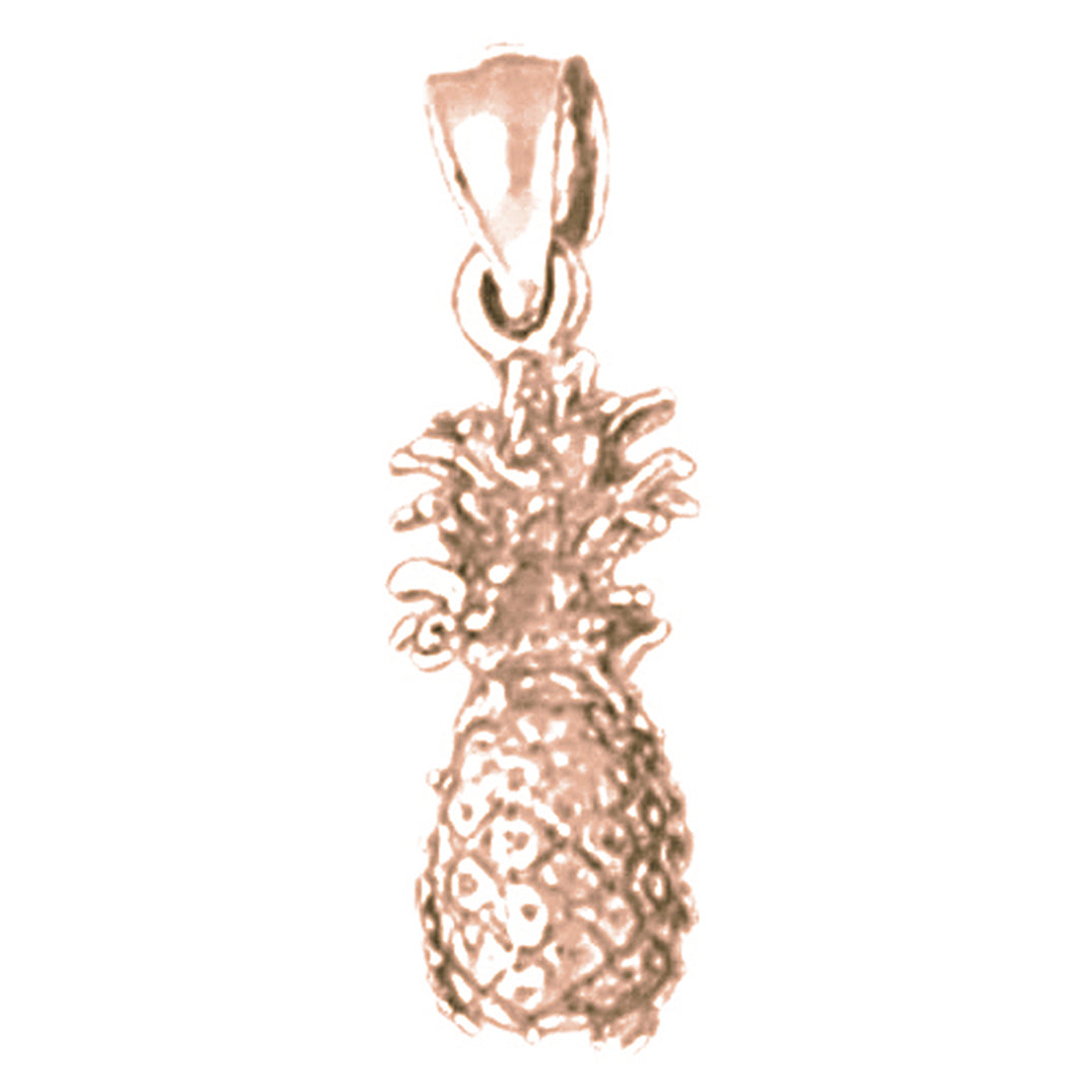 10K, 14K or 18K Gold 3D Pineapple Pendant