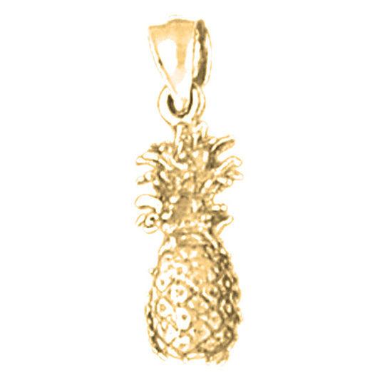 10K, 14K or 18K Gold 3D Pineapple Pendant