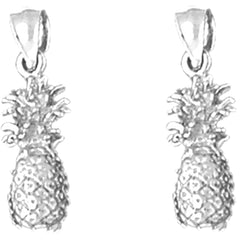 14K or 18K Gold 20mm 3D Pineapple Earrings