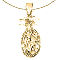 10K, 14K or 18K Gold 3D Pineapple Pendant