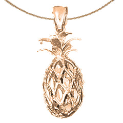 10K, 14K or 18K Gold 3D Pineapple Pendant