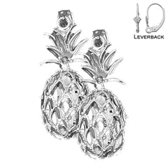 14K or 18K Gold 3D Pineapple Earrings