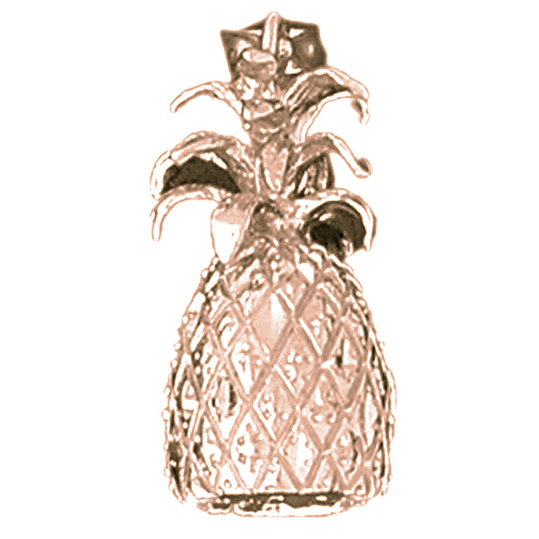 10K, 14K or 18K Gold 3D Pineapple Pendant