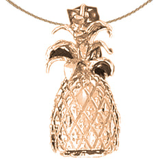 10K, 14K or 18K Gold 3D Pineapple Pendant