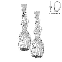 14K or 18K Gold 3D Pineapple Earrings