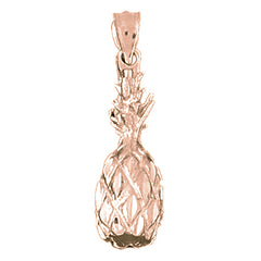 10K, 14K or 18K Gold 3D Pineapple Pendant