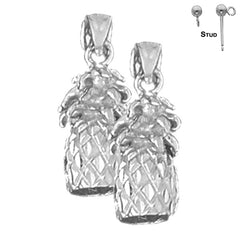 14K or 18K Gold 3D Pineapple Earrings