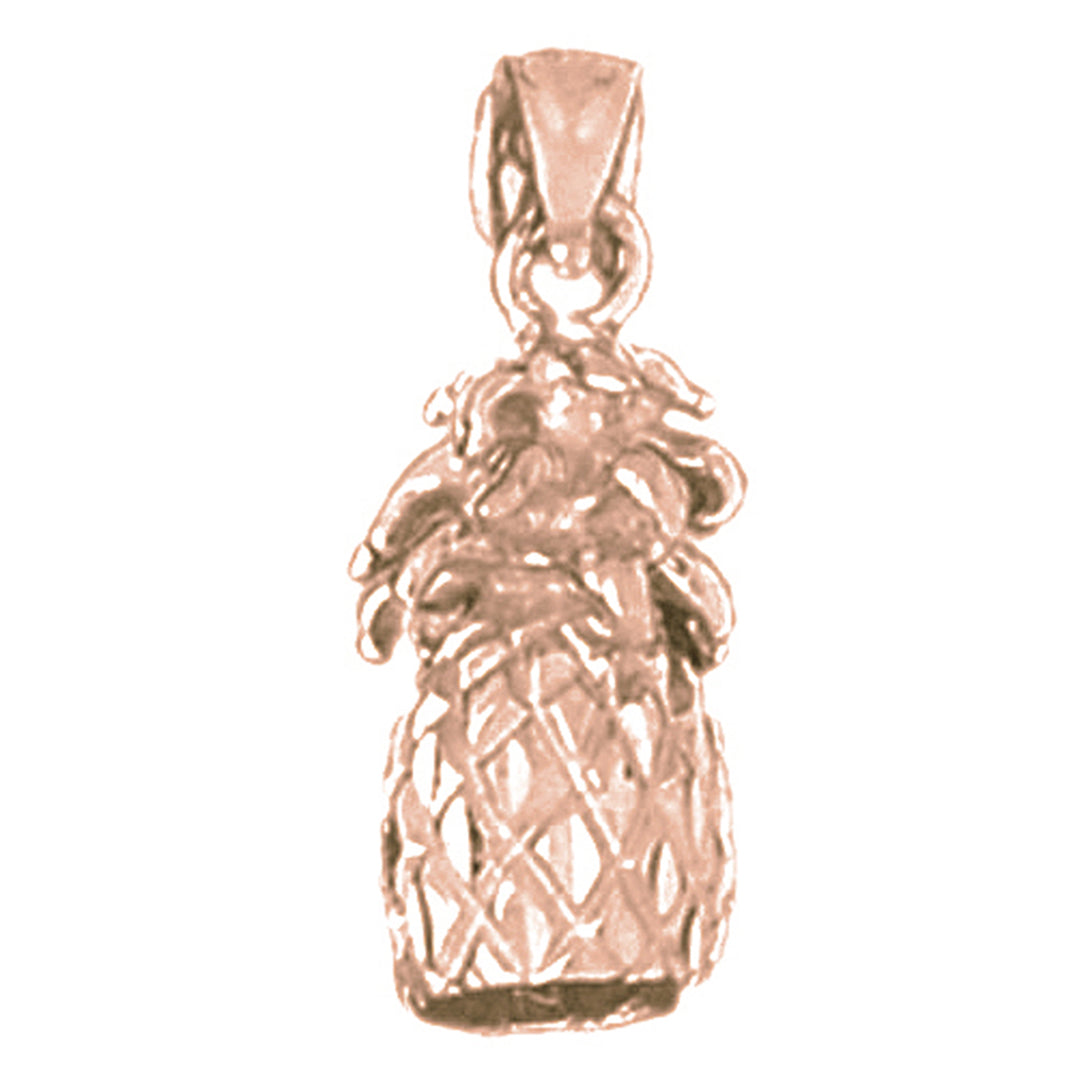 10K, 14K or 18K Gold 3D Pineapple Pendant