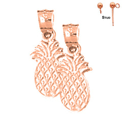 14K or 18K Gold Pineapple Earrings