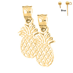 14K or 18K Gold Pineapple Earrings