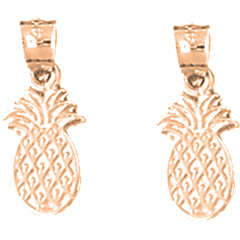 14K or 18K Gold 16mm Pineapple Earrings
