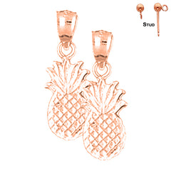14K or 18K Gold Pineapple Earrings