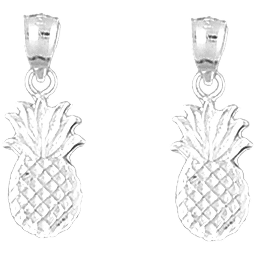 Sterling Silver 22mm Pineapple Earrings