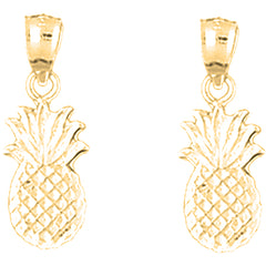 Yellow Gold-plated Silver 22mm Pineapple Earrings