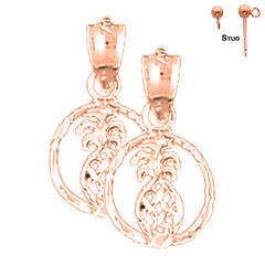 14K or 18K Gold Pineapple Earrings