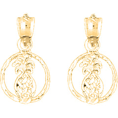 Yellow Gold-plated Silver 18mm Pineapple Earrings