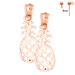 14K or 18K Gold Pineapple Earrings