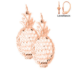 14K or 18K Gold Pineapple Earrings