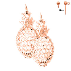 14K or 18K Gold Pineapple Earrings