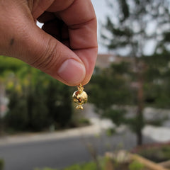 10K, 14K or 18K Gold 3D Pomegranate Pendant
