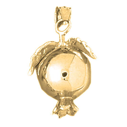 10K, 14K or 18K Gold 3D Pomegranate Pendant