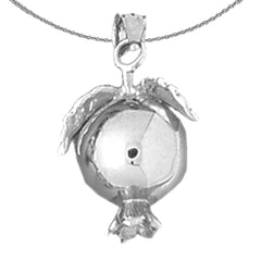 10K, 14K or 18K Gold 3D Pomegranate Pendant