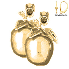 14K or 18K Gold 3D Apple Earrings