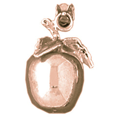10K, 14K or 18K Gold 3D Apple Pendant