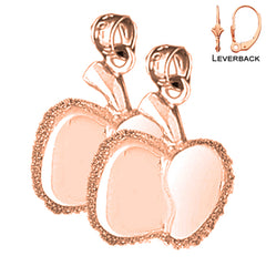 14K or 18K Gold Apple Earrings