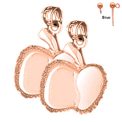 14K or 18K Gold Apple Earrings